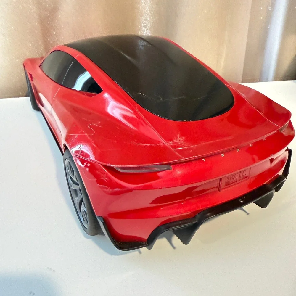 Hot Wheels RC Tesla Roadster Red Electric Sports Car Toy 1:10 Scale No Remote
